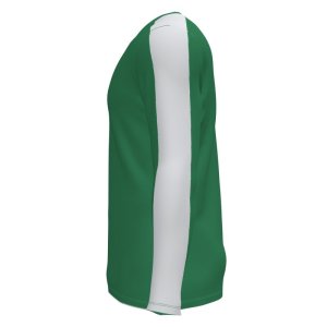 JOMA ACADEMY T-SHIRT GREEN-WHITE L/S