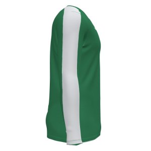 JOMA ACADEMY T-SHIRT GREEN-WHITE L/S
