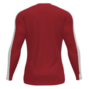 JOMA ACADEMY T-SHIRT RED-WHITE L/S