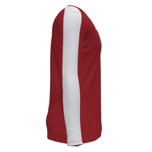 JOMA ACADEMY T-SHIRT RED-WHITE L/S
