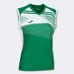 JOMA SUPERNOVA II WOMENS T-SHIRT GREEN-WHITE SLEEVELESS