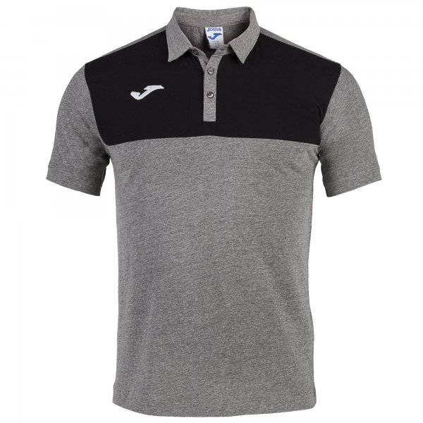 JOMA WINNER POLO MELANGE-BLACK S/S
