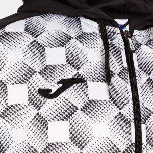 JOMA SUPERNOVA III ZIP-UP HOODIE BLACK WHITE