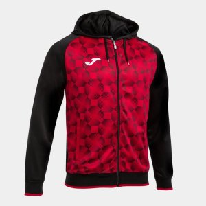 JOMA SUPERNOVA III ZIP-UP HOODIE BLACK RED