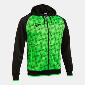 JOMA SUPERNOVA III ZIP-UP HOODIE BLACK FLUOR GREEN