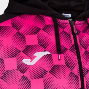 JOMA SUPERNOVA III ZIP-UP HOODIE BLACK FLUOR PINK