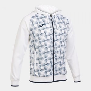 JOMA SUPERNOVA III ZIP-UP HOODIE WHITE NAVY