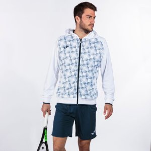 JOMA SUPERNOVA III ZIP-UP HOODIE WHITE NAVY