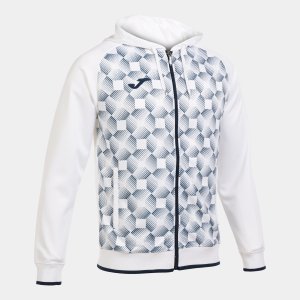 JOMA SUPERNOVA III ZIP-UP HOODIE WHITE NAVY