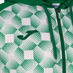 JOMA SUPERNOVA III ZIP-UP HOODIE GREEN WHITE