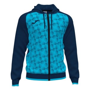 JOMA SUPERNOVA III ZIP-UP HOODIE NAVY FLUOR TURQUOISE
