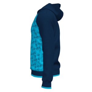 JOMA SUPERNOVA III ZIP-UP HOODIE NAVY FLUOR TURQUOISE