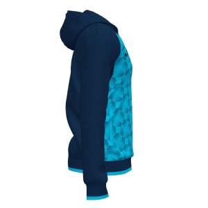 JOMA SUPERNOVA III ZIP-UP HOODIE NAVY FLUOR TURQUOISE