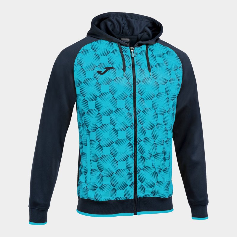 JOMA SUPERNOVA III ZIP-UP HOODIE NAVY FLUOR TURQUOISE