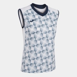 JOMA SUPERNOVA III SLEEVELESS SHIRT WHITE NAVY