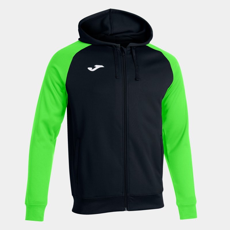 JOMA ACADEMY IV ZIP-UP HOODIE BLACK FLUOR GREEN