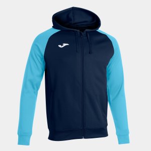 JOMA ACADEMY IV ZIP-UP HOODIE NAVY FLUOR TURQUOISE