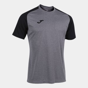 JOMA ACADEMY IV SHORT SLEEVE T-SHIRT MELANGE GRAY BLACK