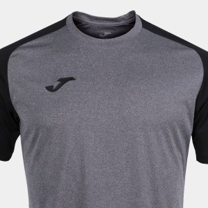 JOMA ACADEMY IV SHORT SLEEVE T-SHIRT MELANGE GRAY BLACK