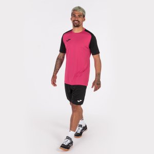 JOMA ACADEMY IV SHORT SLEEVE T-SHIRT FUCHSIA BLACK