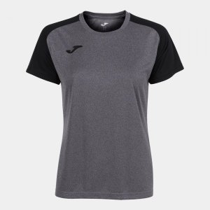 JOMA ACADEMY IV SHORT SLEEVE T-SHIRT MELANGE GRAY BLACK