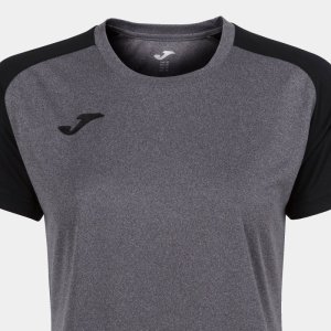 JOMA ACADEMY IV SHORT SLEEVE T-SHIRT MELANGE GRAY BLACK