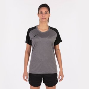 JOMA ACADEMY IV SHORT SLEEVE T-SHIRT MELANGE GRAY BLACK