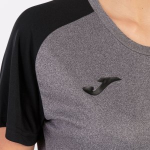 JOMA ACADEMY IV SHORT SLEEVE T-SHIRT MELANGE GRAY BLACK