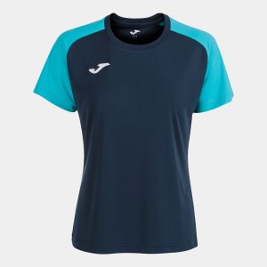 JOMA ACADEMY IV SHORT SLEEVE T-SHIRT NAVY FLUOR TURQUOISE