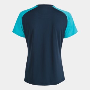 JOMA ACADEMY IV SHORT SLEEVE T-SHIRT NAVY FLUOR TURQUOISE