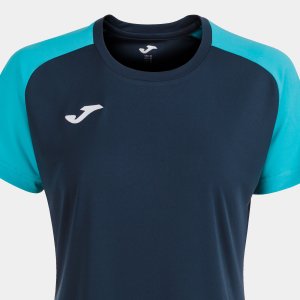 JOMA ACADEMY IV SHORT SLEEVE T-SHIRT NAVY FLUOR TURQUOISE