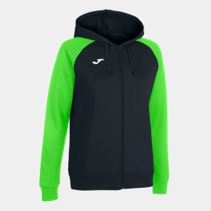 JOMA ACADEMY IV ZIP-UP HOODIE BLACK FLUOR GREEN
