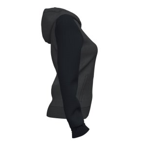 JOMA HOODED JACKET WOMAN ACADEMY IV DARK GRAY BLACK