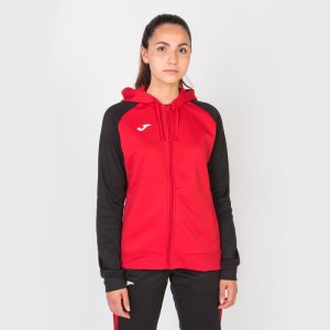 JOMA HOODED JACKET WOMAN ACADEMY IV RED BLACK