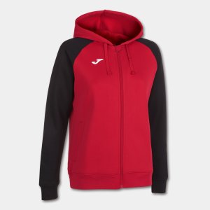 JOMA HOODED JACKET WOMAN ACADEMY IV RED BLACK
