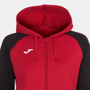 JOMA HOODED JACKET WOMAN ACADEMY IV RED BLACK