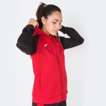 JOMA HOODED JACKET WOMAN ACADEMY IV RED BLACK
