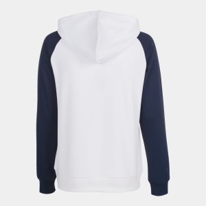 JOMA HOODED JACKET WOMAN ACADEMY IV WHITE NAVY BLUE