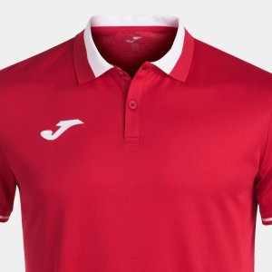 JOMA CHAMPIONSHIP VI SHORT SLEEVE POLO RED WHITE