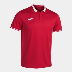 JOMA CHAMPIONSHIP VI SHORT SLEEVE POLO RED WHITE