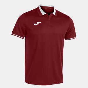 JOMA CHAMPIONSHIP VI SHORT SLEEVE POLO BURGUNDY WHITE