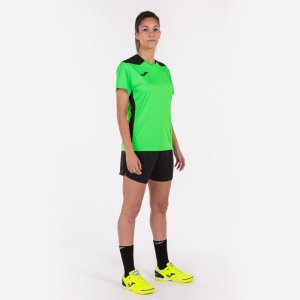 JOMA CHAMPIONSHIP VI SHORT SLEEVE T-SHIRT FLUOR GREEN BLACK