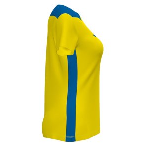 JOMA CHAMPIONSHIP VI SHORT SLEEVE T-SHIRT YELLOW-ROYAL BLUE