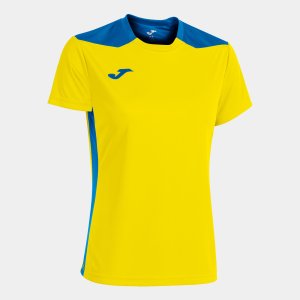 JOMA CHAMPIONSHIP VI SHORT SLEEVE T-SHIRT YELLOW-ROYAL BLUE