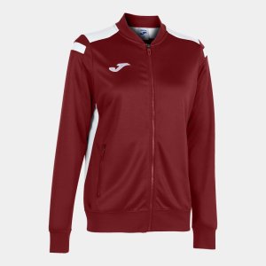 JOMA CHAMPIONSHIP VI FULL ZIP SWEATSHIRT BURGUNDY WHITE