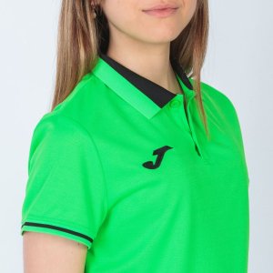 JOMA CHAMPIONSHIP VI SHORT SLEEVE POLO FLUOR GREEN BLACK