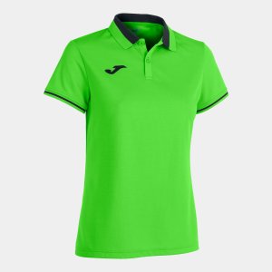 JOMA CHAMPIONSHIP VI SHORT SLEEVE POLO FLUOR GREEN BLACK