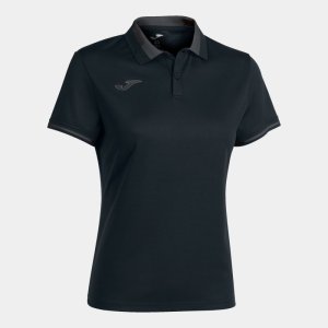 JOMA CHAMPIONSHIP VI SHORT SLEEVE POLO BLACK ANTHRACITE