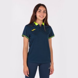 JOMA CHAMPIONSHIP VI SHORT SLEEVE POLO NAVY FLUOR YELLOW