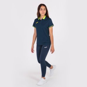 JOMA CHAMPIONSHIP VI SHORT SLEEVE POLO NAVY FLUOR YELLOW